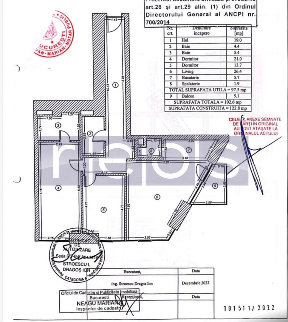 VANZARE APARTAMENT 3 CAMERE 100MP | ONE VERDI | ULTRAFINISAT | PARCARE - Schiță 24