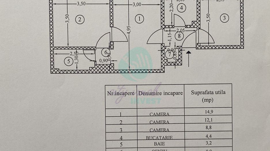 Apartament cu 3 camere complet mobilat si utilat - Poză 2