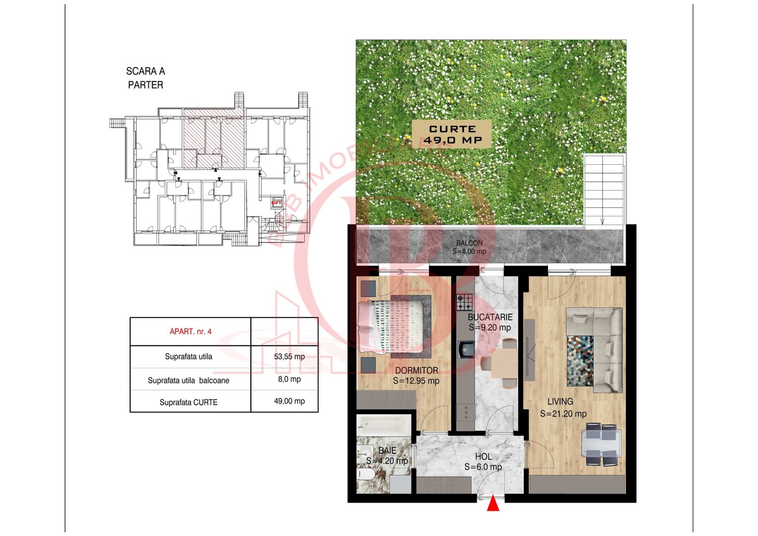 2 camere cu gradina  Pallady Metrou Nicolae Teclu - Schiță 18