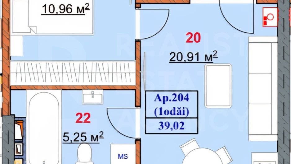 Apartament cu 1 dormitor și living 39 mp, bd.  Europei, Botanica - Poză 4