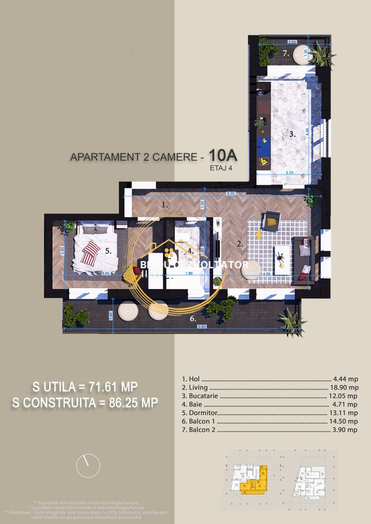 Decomandat Mare Bucatarie de 12m Parcul Teilor 1 decembrie STB - Schiță 8