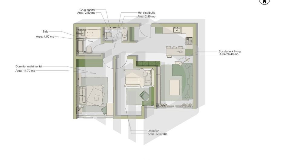 Apartament 3 camere | 63,40 mp | Intabulat | Predare la cheie | Sibbiu - Poză 4