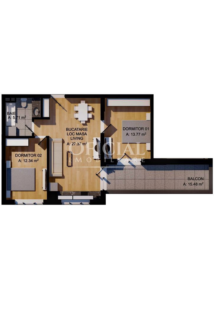 Dezvoltator | Apartament 3 Camere | 59 mp | Parcare Zona Eroilor - Poză 7