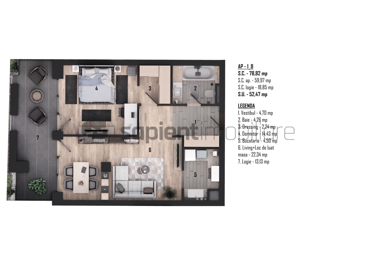 De vânzare apartament 2 camere, ultracentral, semifinisat - Poză 2