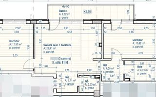 Apartament cu 3 camere/62 MP/zona Catanelor. - Poză 3