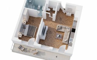 De închiriat – Apartament 2 camere cu vedere frontală la lac & loc de parcare - Poză 8