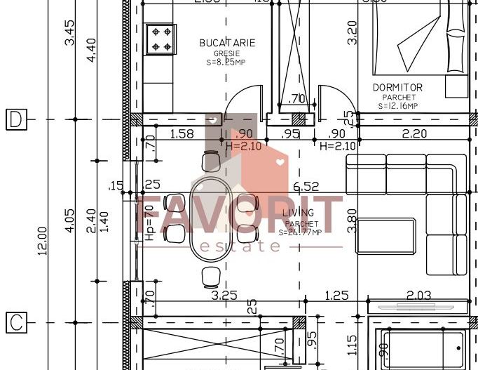 Duplex pe Parter | 2 bai | Teren generos | Toate utilitatile - Schiță 14