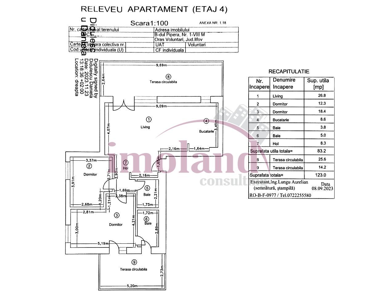 Vanzare - apartament - penthouse 3 camere + 2 terase - Avalon Estate-Pipera - Schiță 15