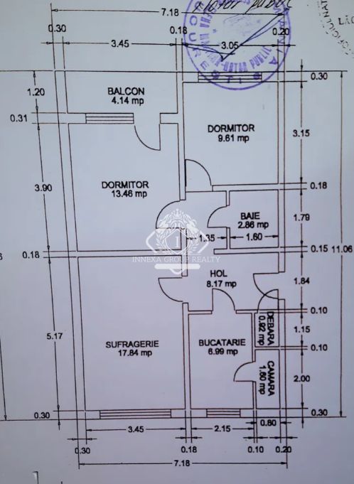 Apartament 3 camere - reabilitat - 4/4 I Drumul Taberei - Schiță 9