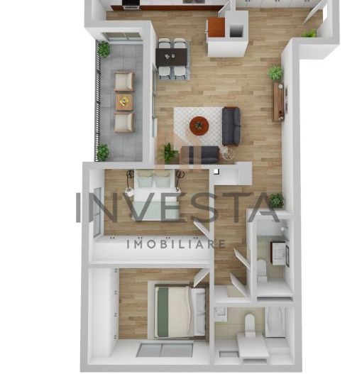 Apartament premium 3 camere+terasa  in Andrei Muresanu - Schiță 2