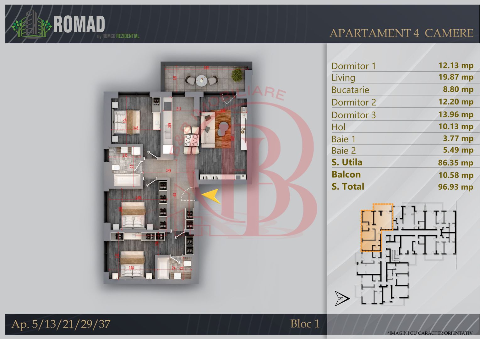 Apartament 4 camere Proiect Premium Independent Energetic - Schiță 11
