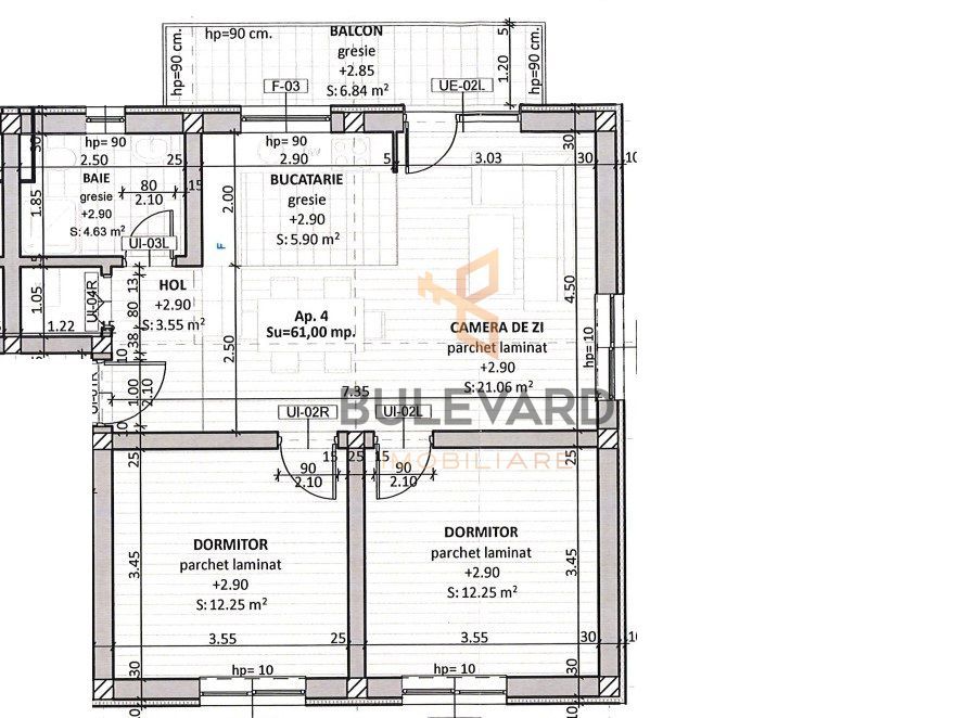 Apartament cu 3 camere, zona strazii Libertatii! - Schiță 9