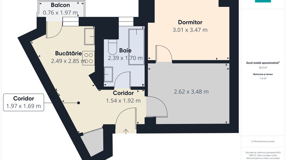 Apartament 2 camere pe Bulevardul Libertății - Poză 7