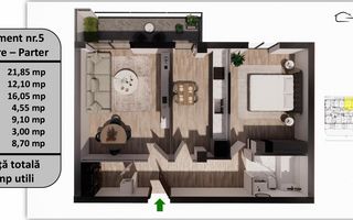 Apartament 2 Camere | 67 MP | Tractorul | Bloc Nou - Poză 3