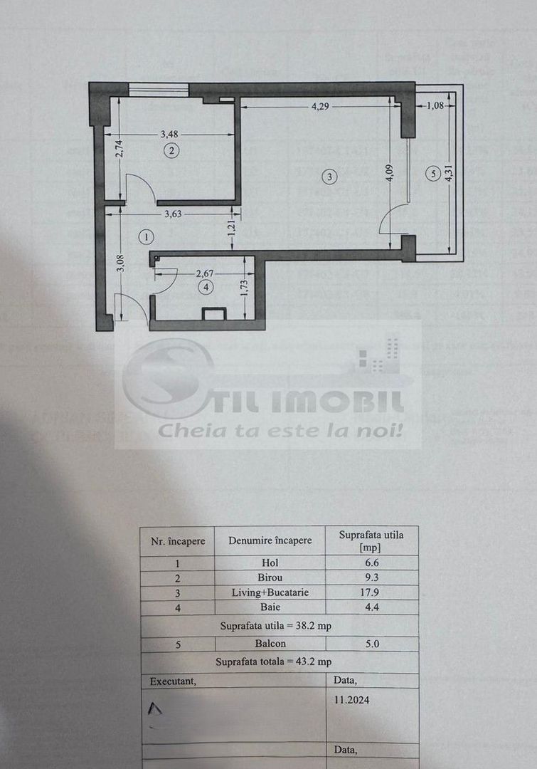 Apartament 2 camere INTABULAT - ESQ Village + loc de parcare ! - Schiță 8