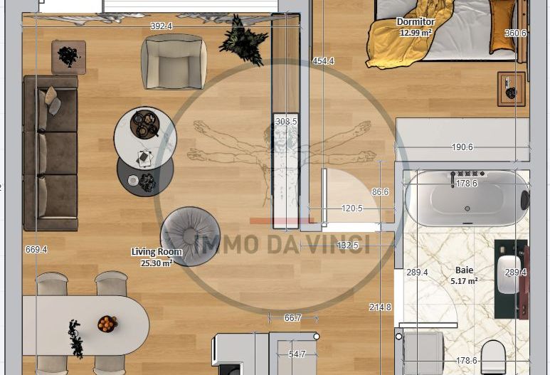 Apartament de vanzare 2 camere 57mp 2550 EUR-MP - Schiță 11