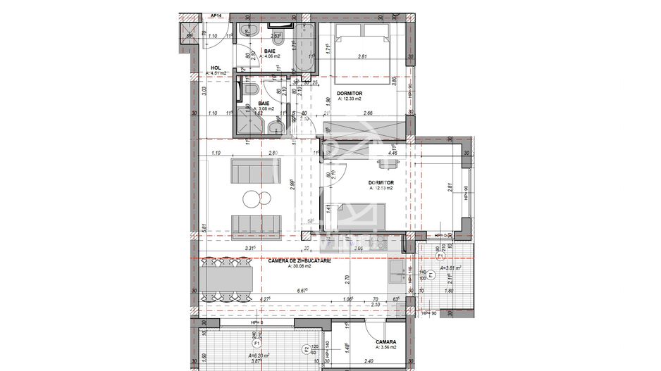 Apartament 3 camere - aer conditionat, 2 bai, terasa (NCL-COL-ap.14) - Poză 4
