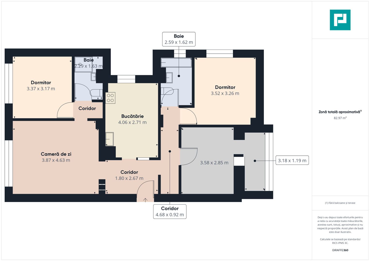 Apartament panoramic cu 4 camere zona 300 - Poză 8
