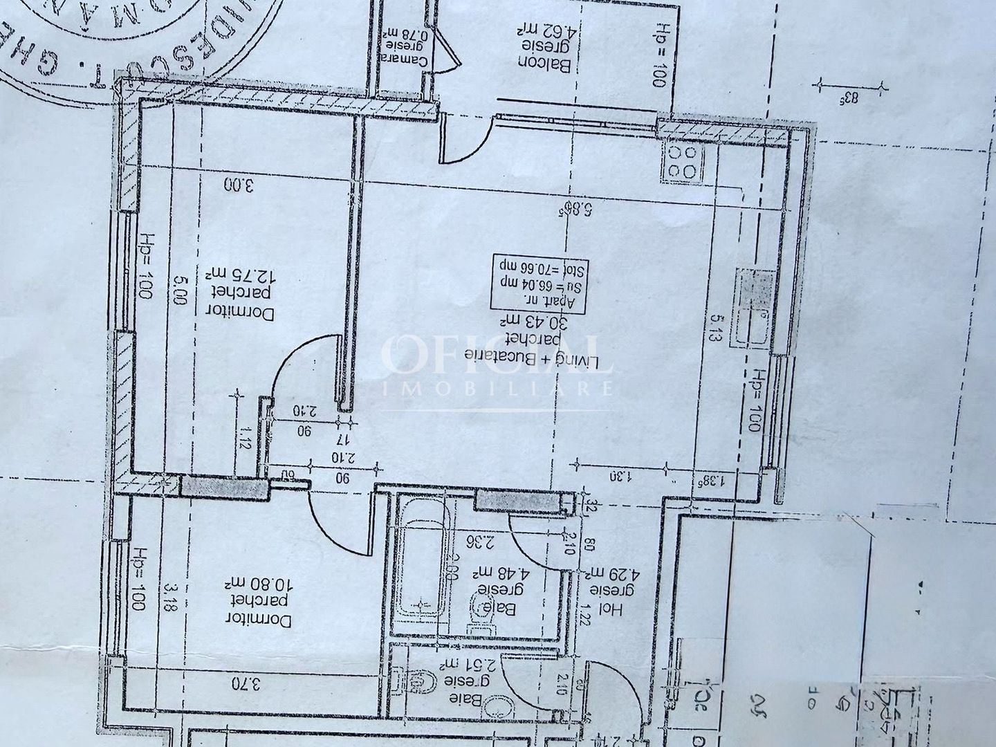 Apartament 3 Camere | 2 Bai | Intermediar | Semifinisat  Zona VIVO BMW - Schiță 7