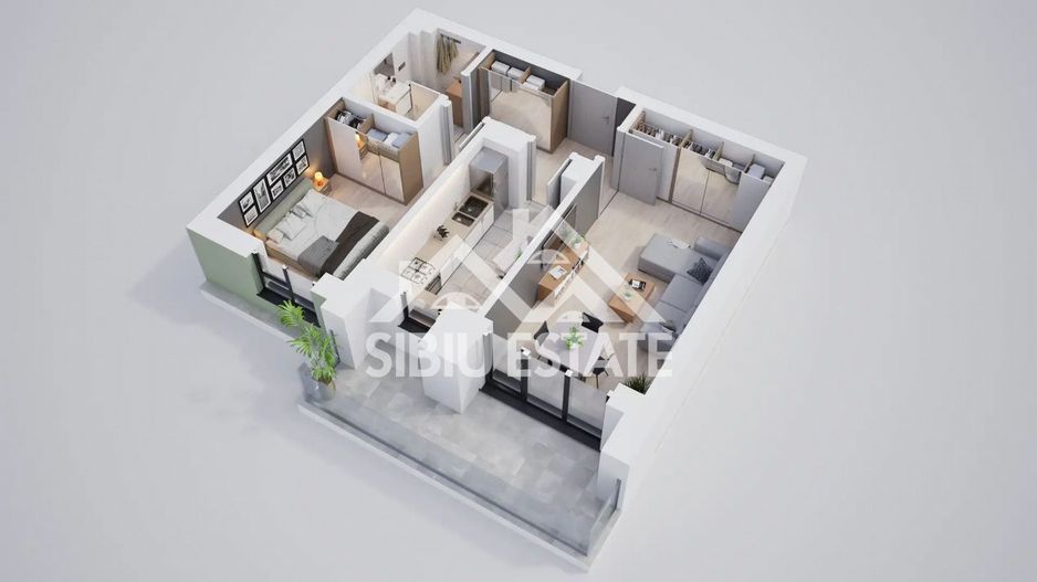 Un apartament modern cu 2 camere și terasă - Poză 4