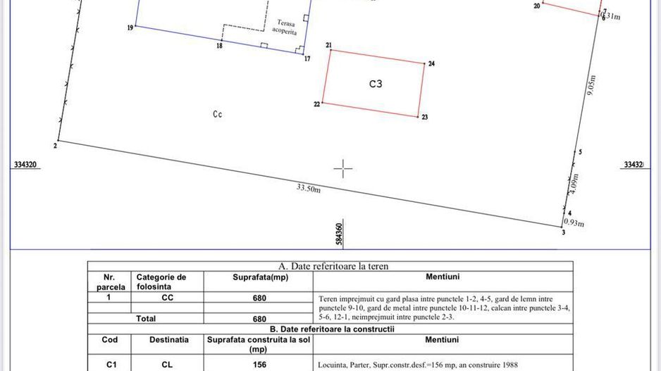 Casa demolabila cu teren 680mp deschidere 20.10ml Sisesti-Vatra Noua - Schiță 6