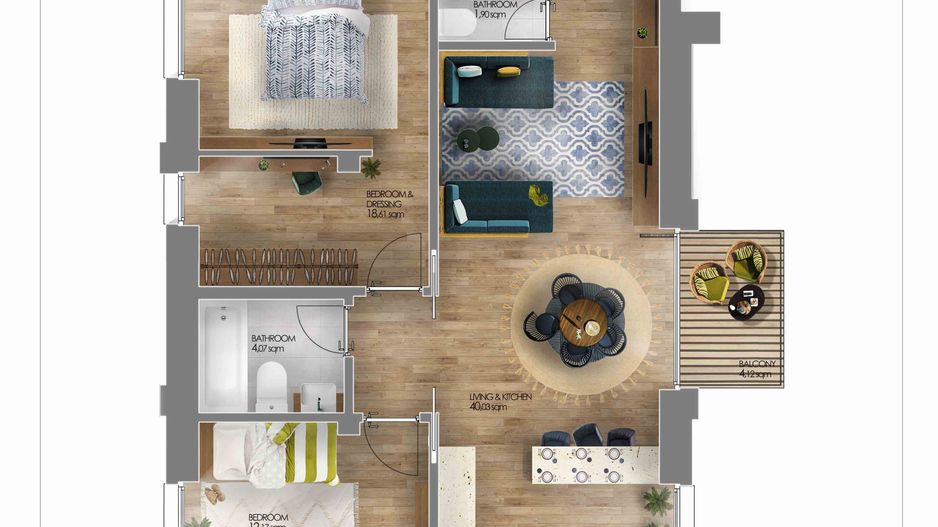 Apartament de 3 camere in Amber Forest - Poză 1