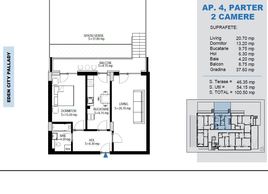 AP. 2 CAM. DECOMANDAT+GRADINA IN BLOC  P+3 / METROU N. TECLU! - Poză 1