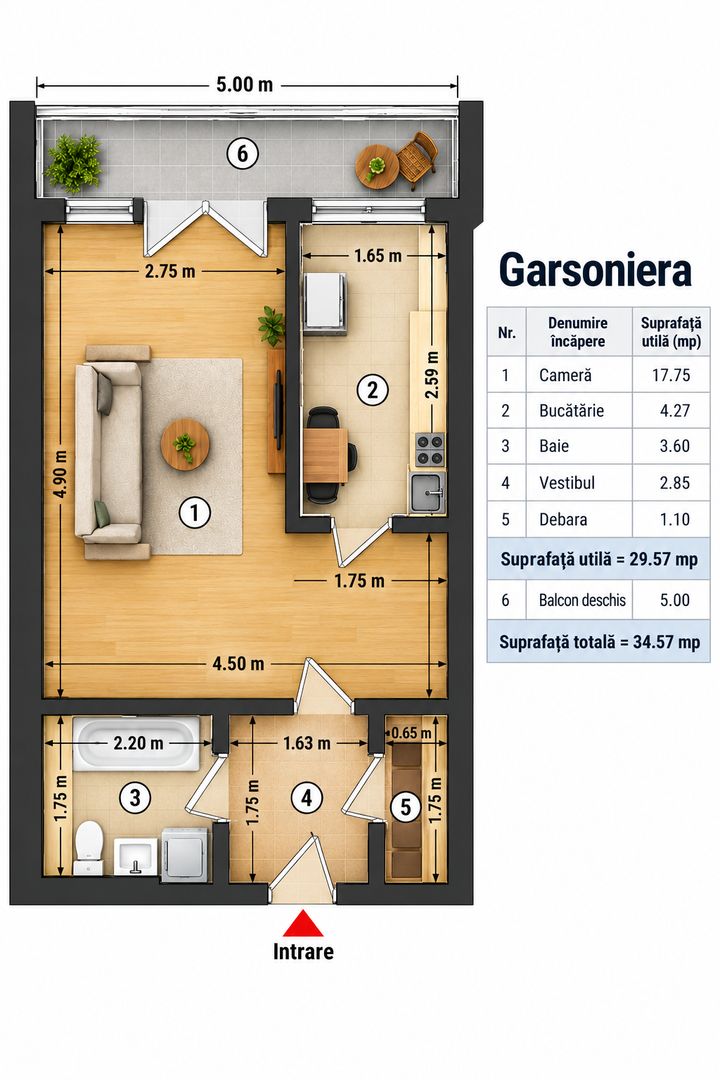 Garsoniera 30mpu+5mp balcon,1979, Campia Libertatii - metrou Muncii - Schiță 9