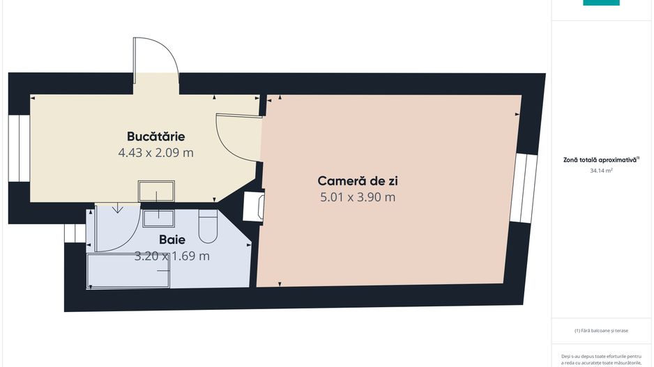 Casă cu 1 cameră în centrul Lipovei - Poză 2