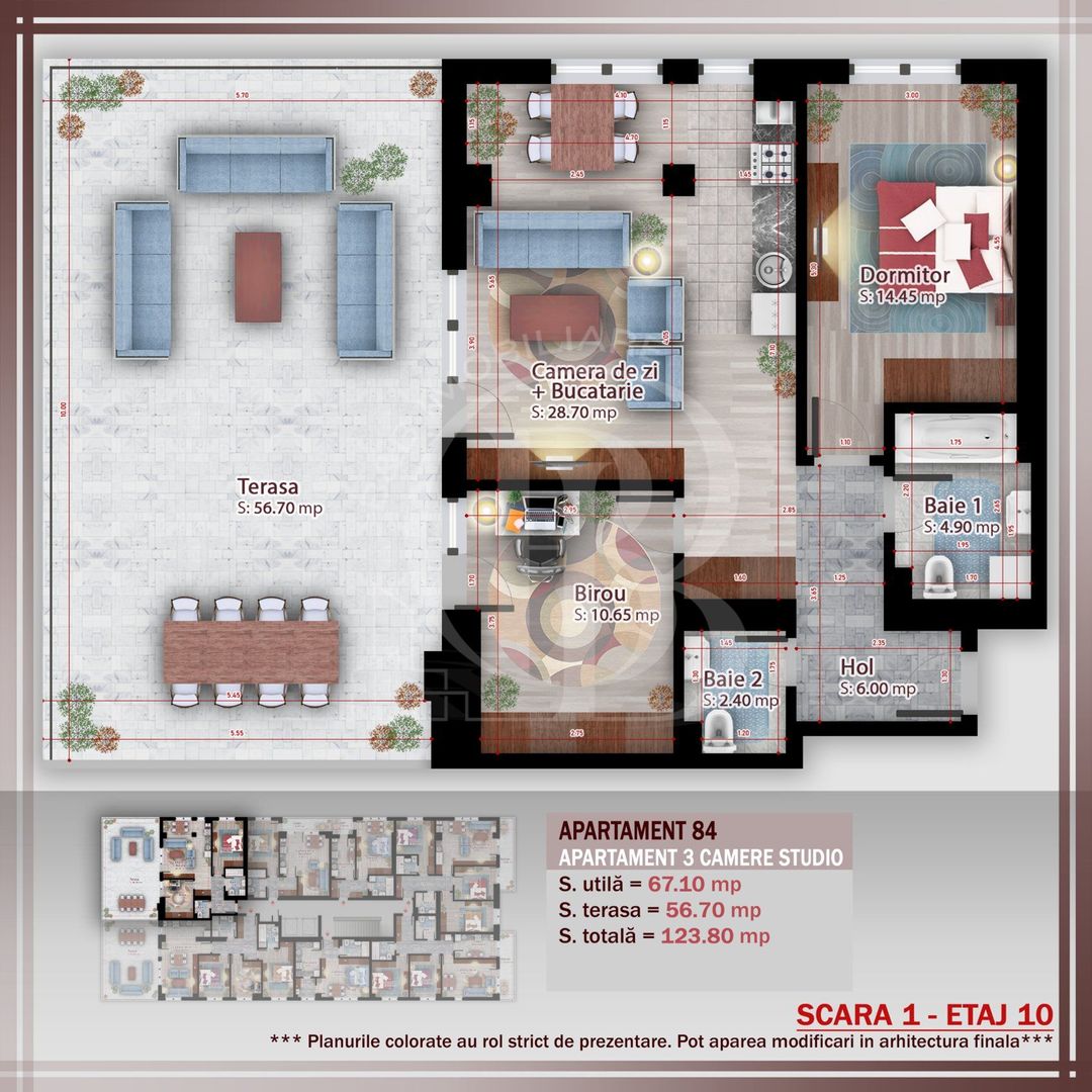 Apartament 3 camere cu terasa  Titan Pallady Metrou Nicolae Teclu - Schiță 2