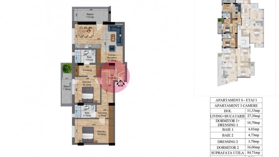 Apartament 3 camere, Bloc Nou- Parc Oraselul Copiilor - Poză 1