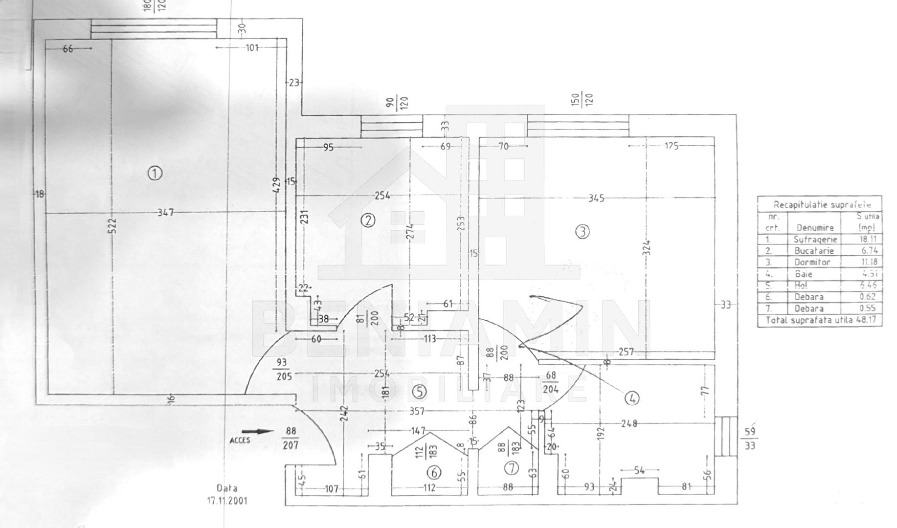 2 decomandate - parter - renovat - centrala termica - 1980 - Brazda - Schiță 9