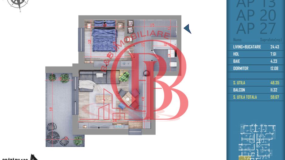 2 camere acte gata in o luna incalzire prin pardoseala Titan Pallady - Schiță 4