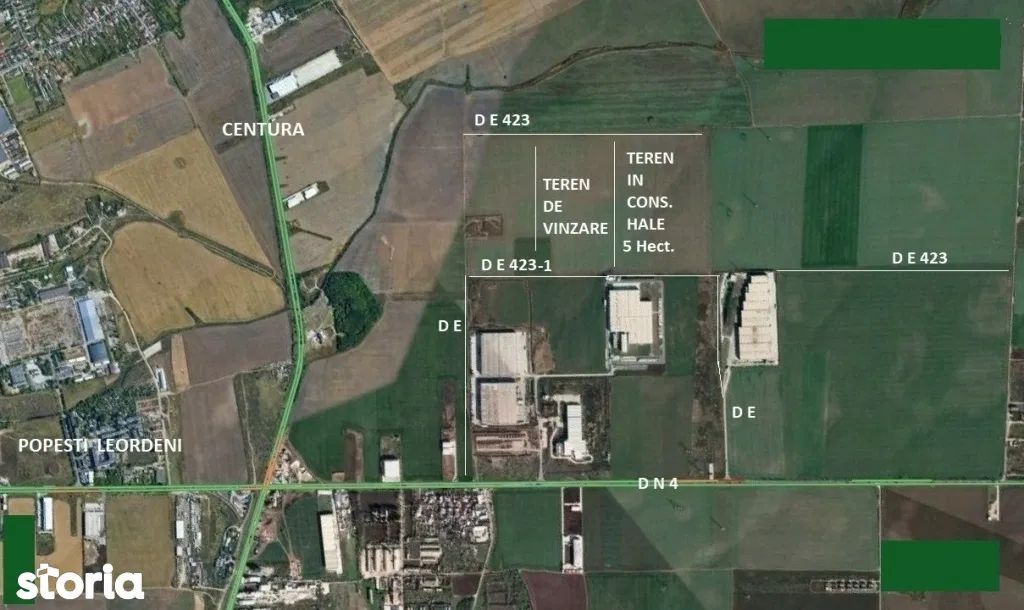 BRASADAS vinde teren 4.5h Popesti Leordeni A0 - DN4 - JUMBO. - Poză 1