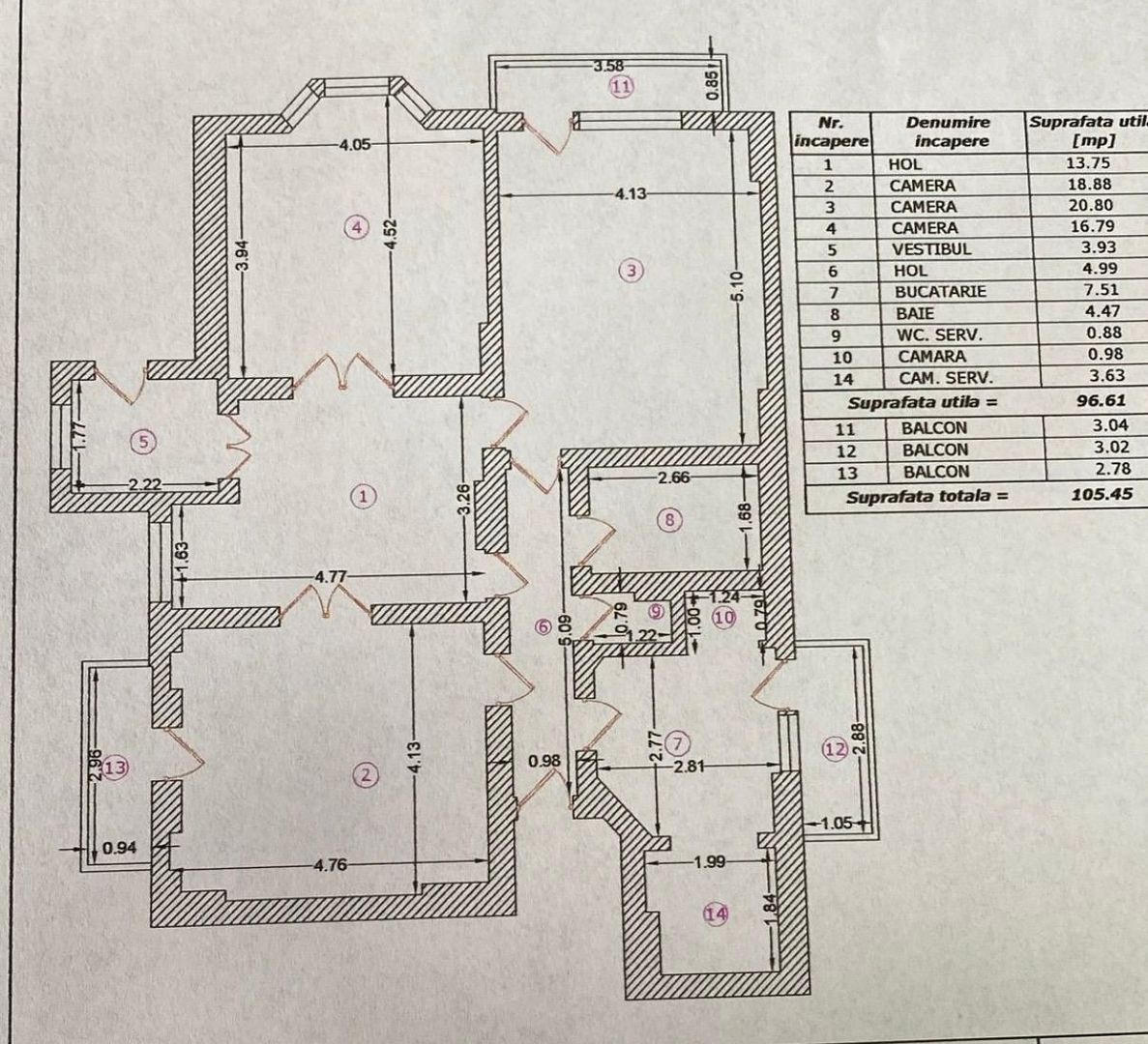 DE VÂNZARE APARTAMENT 3 CAMERE | VILĂ INTERBELICĂ | CENTRALĂ | CALEA CĂLĂRAȘI - Schiță 16