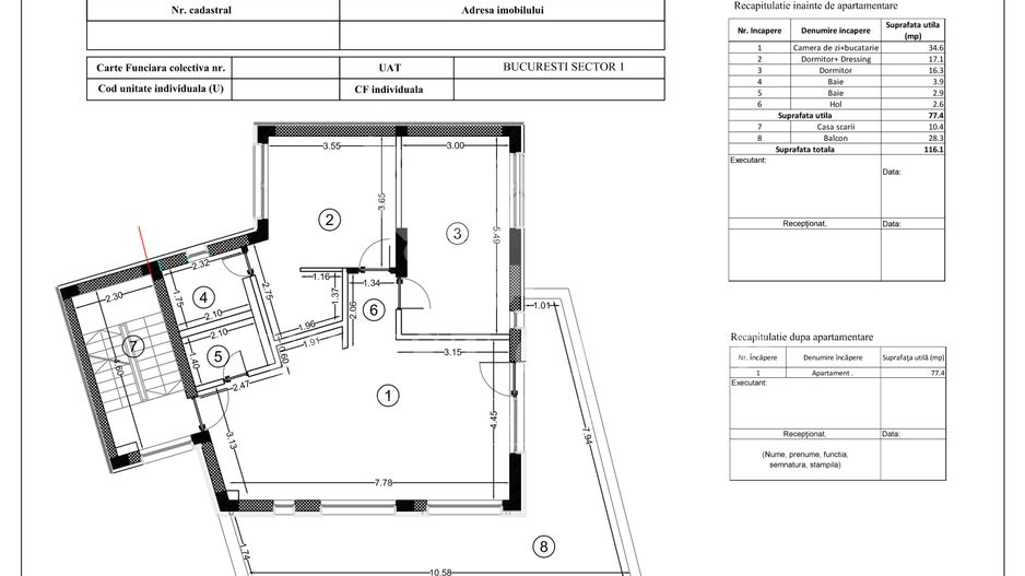 Apartament 3 camere Herăstrău / loc de parcare - Schiță 15