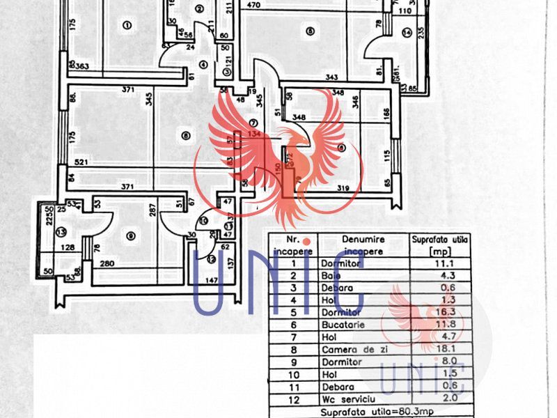 4 camere,  87 mp, 2 bai, centrala termica - 1 Mai Sara - Schiță 17