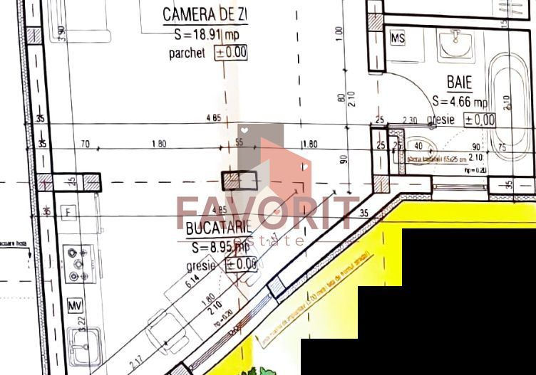1 camera in Buziasului | 37mp | Gradina proprie 25 mp | Bloc nou - Schiță 14