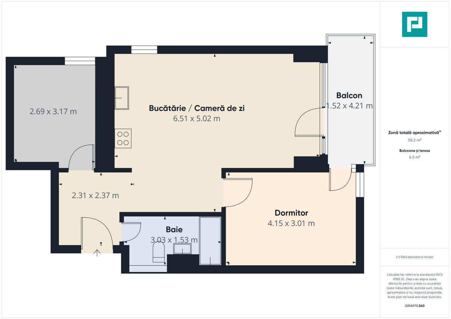 Apartament 3 camere  Nord One - Poză 7