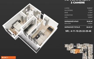 Apartament 2 camere / 56.55 mp/ Popesti Leordeni/ zona Berceni - Poză 2