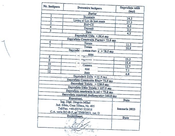 Casă individuală, intabulată, la cheie- teren 415 mp- Cristian, Sibiu - Schiță 14