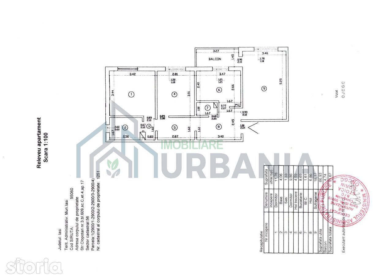 Apartament 3 camere decomandat, renovat, etaj 4, Str. Clopotari nr. 35, Nicolina 2, Iași - Poză 10