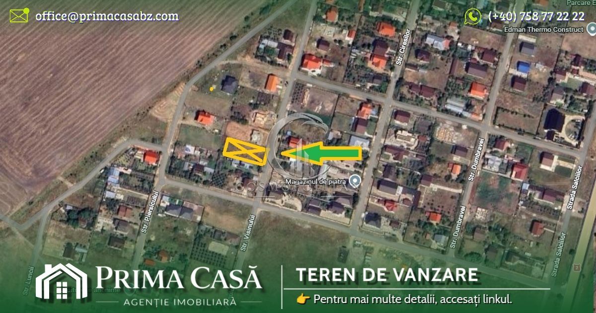 Teren intravilan ~ sat Spataru, com. Costesti ~ S=1000mp ~ Pret: 20€/m - Poză 2