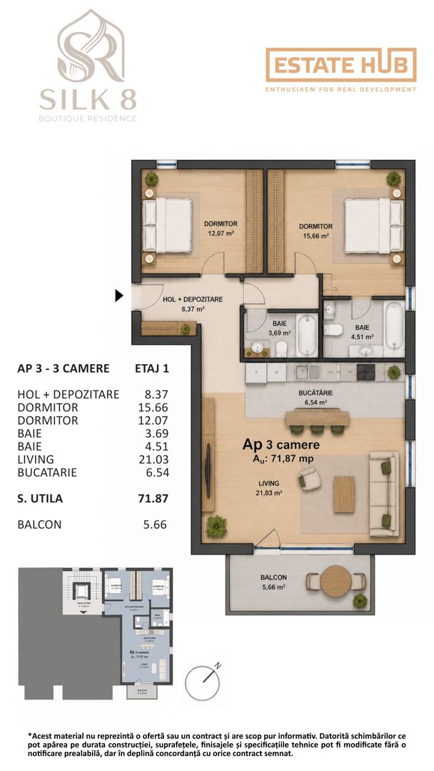 Apartament nou 3 camere aproape de zona centrala a Clujului - Poză 2