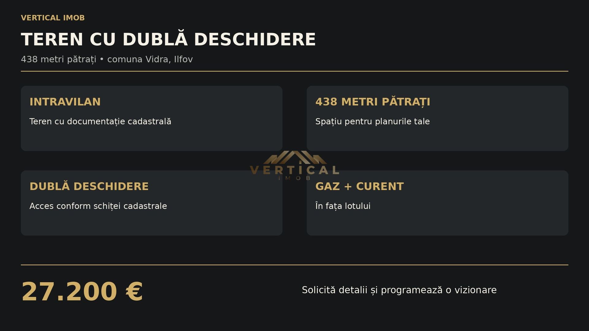 Teren intravilan Vidra, 438 mp | Dublă deschidere | Gaz și curent - Poză 3