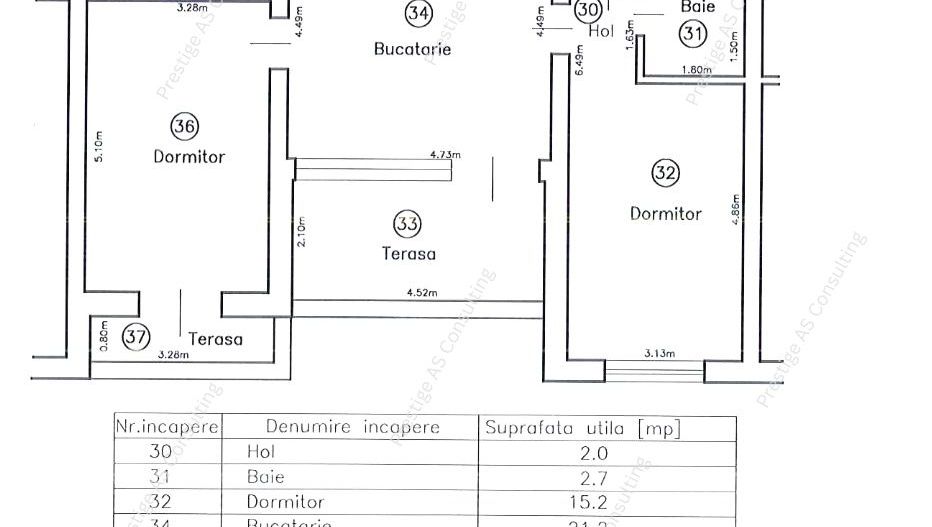 Apartament 3 Camere+Scara interioara | Lift | Dumbravita-Kaufland - Schiță 4