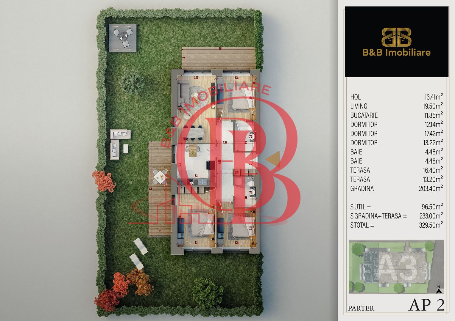 4 camere cu gradina PREMIUM-Pallady -direct dezvoltator - Schiță 8