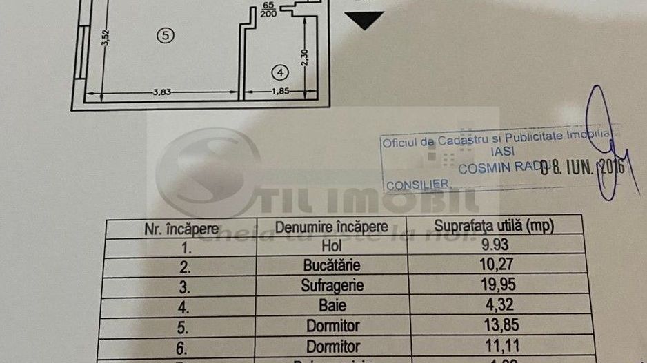 Apartament 3 camere, decomandat - 79 mp - etaj 3/4 - Frumoasa ! - Schiță 12