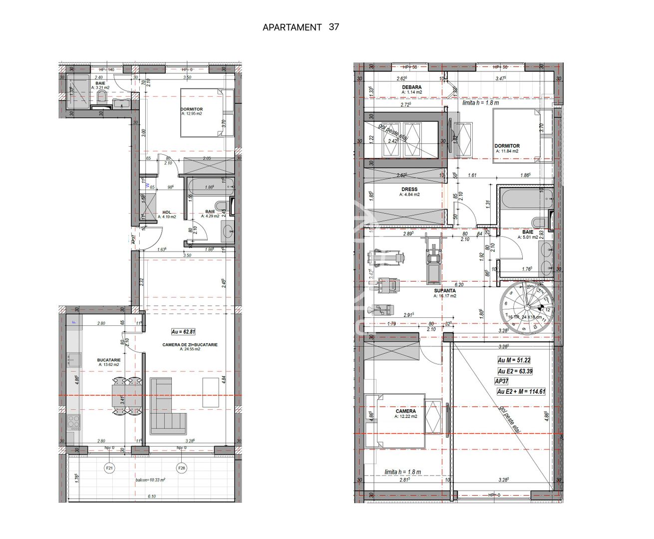 Penthouse 4 camere, 3 bai, dressing, finisat la cheie (NCL-COL-ap.37) - Poză 5