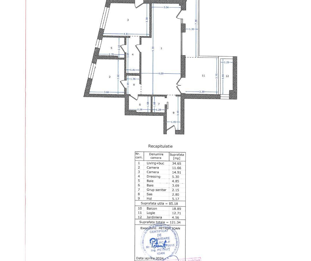 Apartament de lux cu 3 camere – Centralis, Universitate, București - Schiță 13